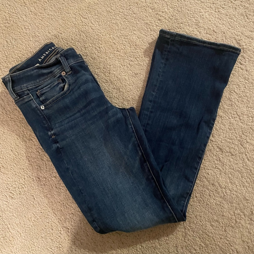 American Eagle Kick Boot Flair Jeans Size 4 - Picture 4 of 9